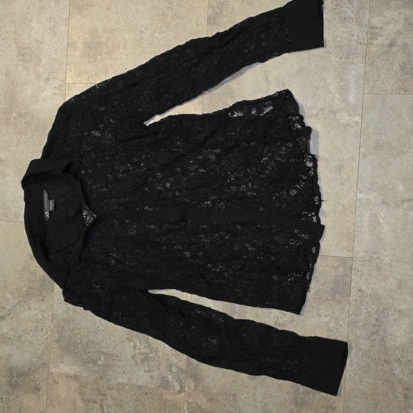Armani Exchange sheer lace button down - Picture 1 of 3